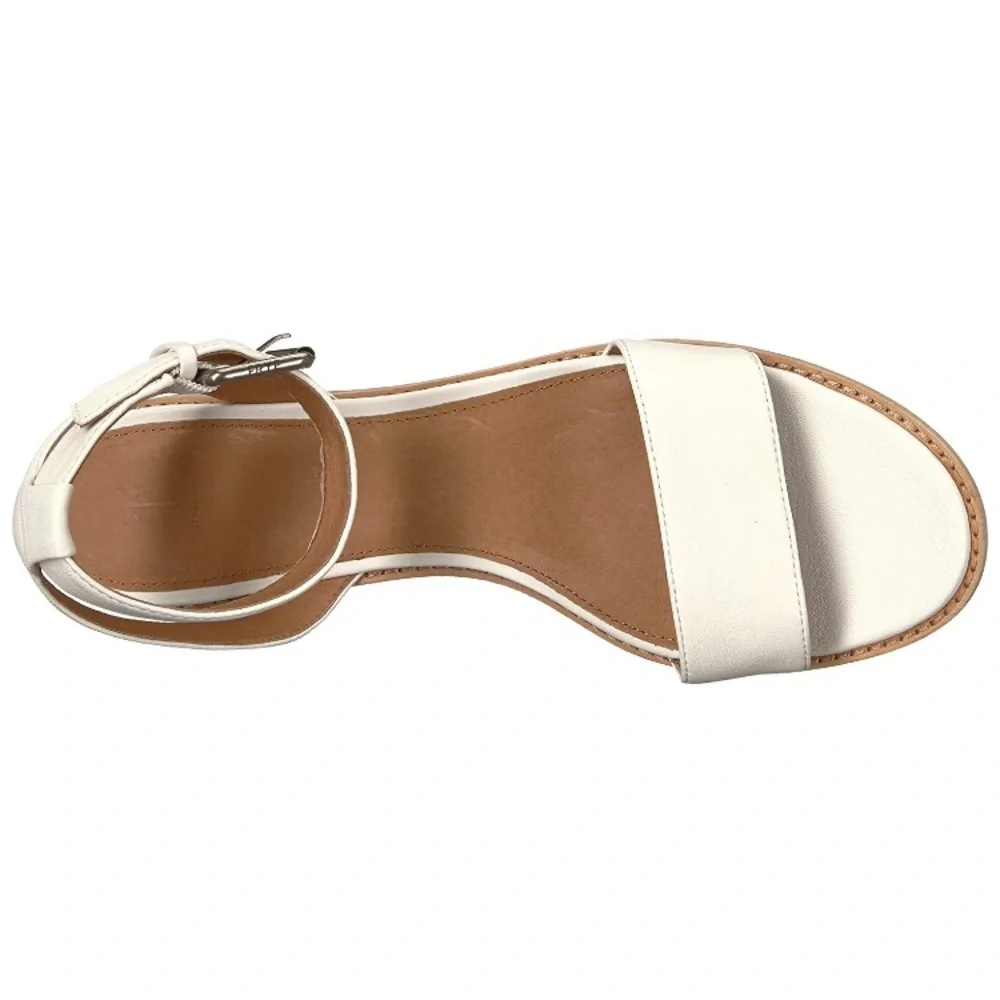 Frye Cindy Two-Piece White Block Cute Sandal Heels - Picture 7 of 13